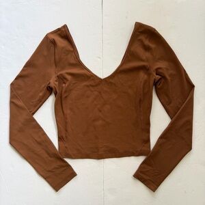 Lululemon Align cropped long sleeve brown top; like new size 4